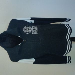 Pink Victoria Secret zip fleece sz S black